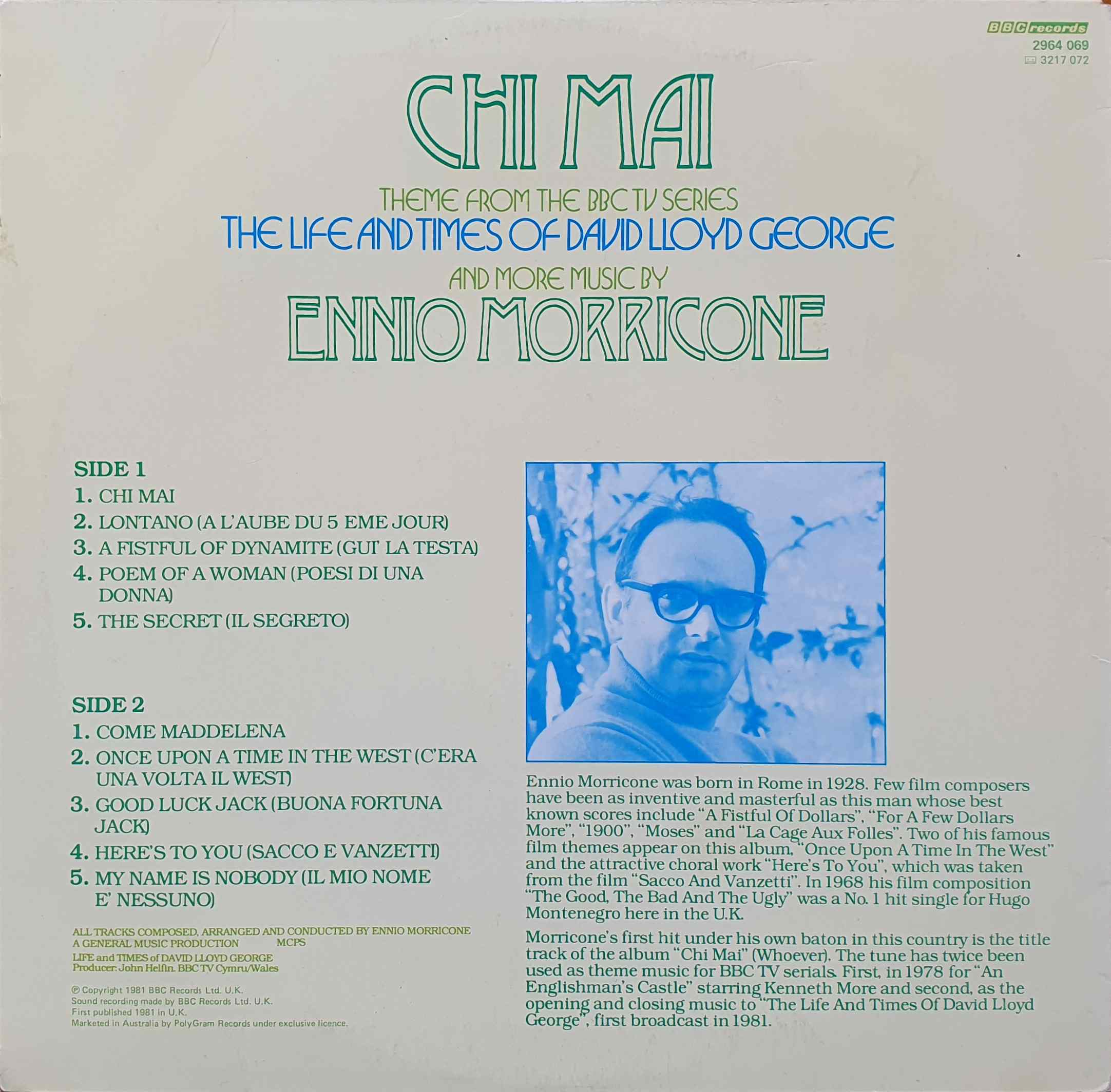 Picture of 2964 069 Chi Mai by artist Ennio Morricone from the BBC records and Tapes library